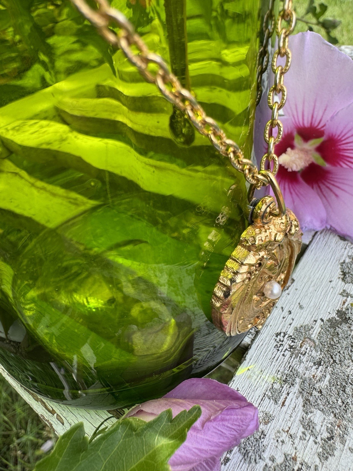 Gold filled vintage Art Nouveau style “Goddess” Or “Maiden” necklace