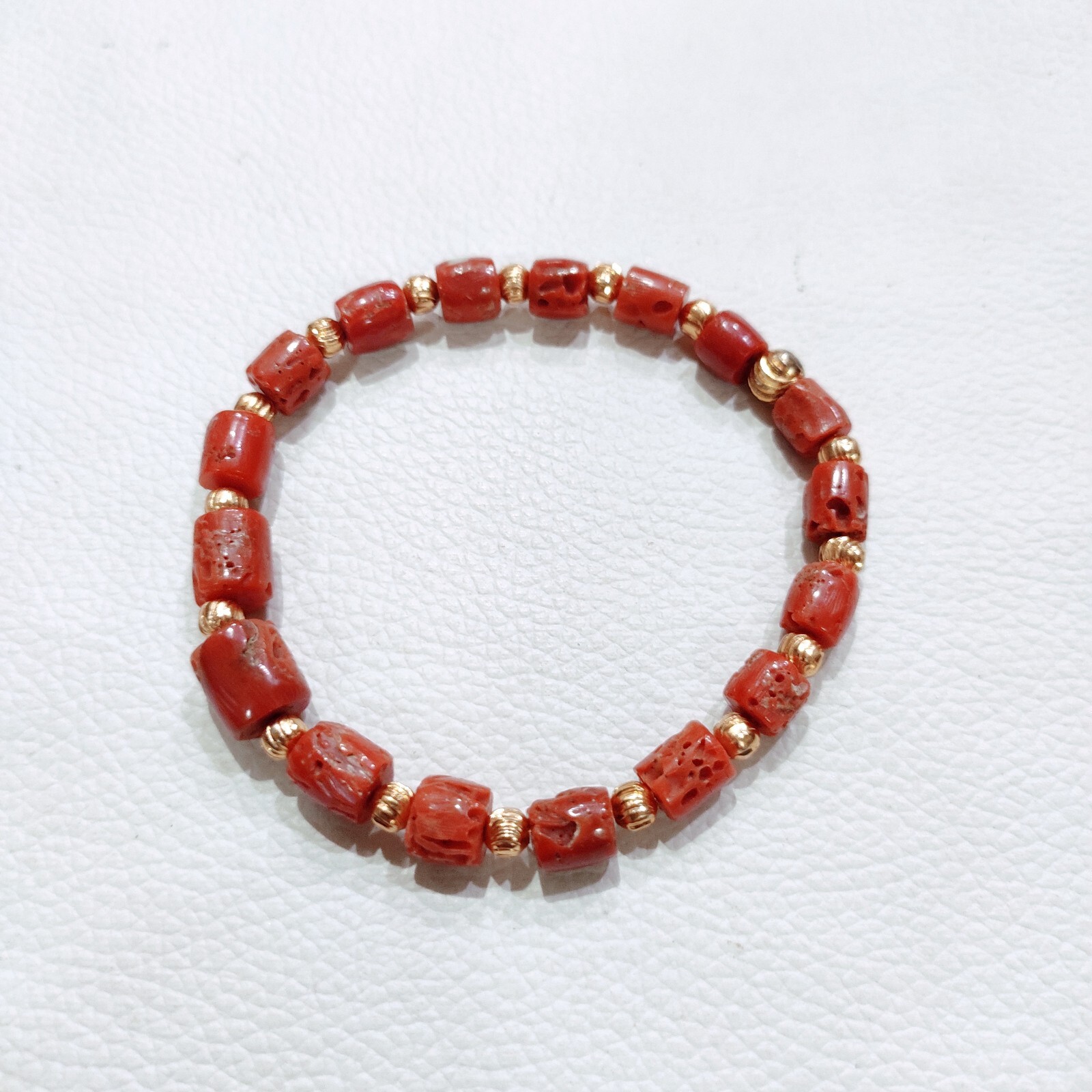 Red Coral Bracelet Italy Natural Coral Bracelet Handmade Coral Gemstone Bracelet