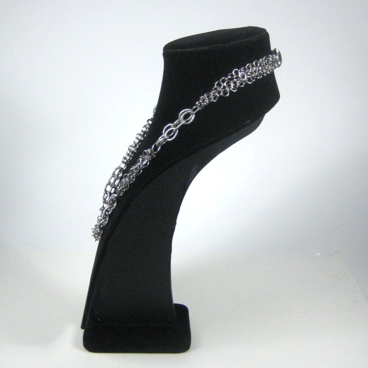 Silvertone Chain Necklace 25 In Multi Strand Statement Box Vintage 60s 70s
