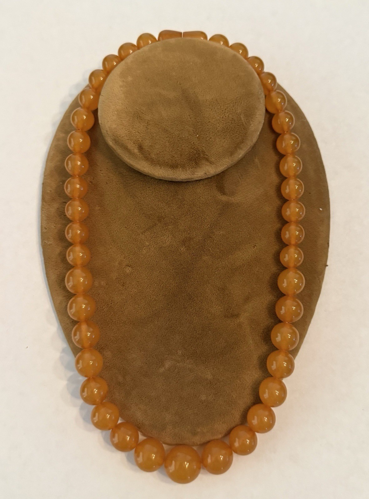 Butterscotch Egg Yolk Amber Graduated Round Beads Necklace 9.65mm-15.53mm 31.3g