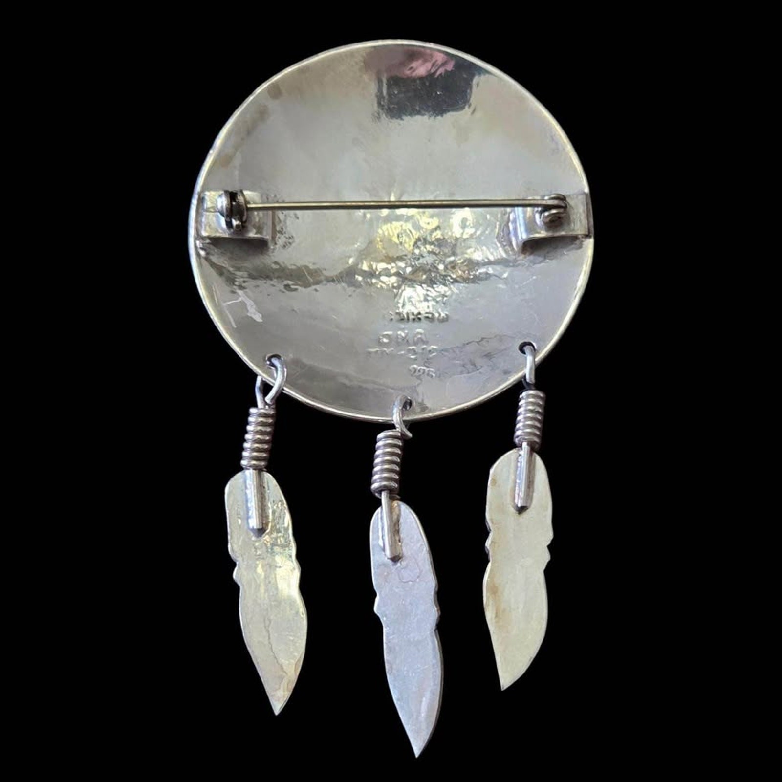 Vintage Taxco Sterling Silver Feather Dangle Brooch Pin – Mexico 925