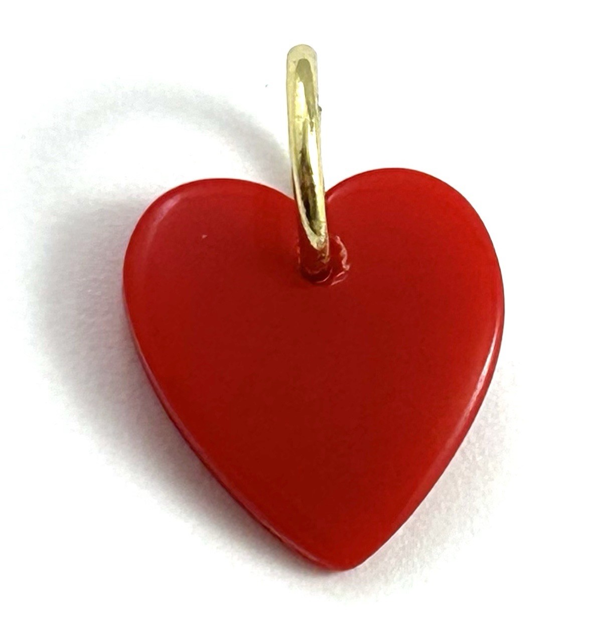 Vintage Heart Charm Tiny Necklace Pendant Vintage Jewelry Dainty Red Heart