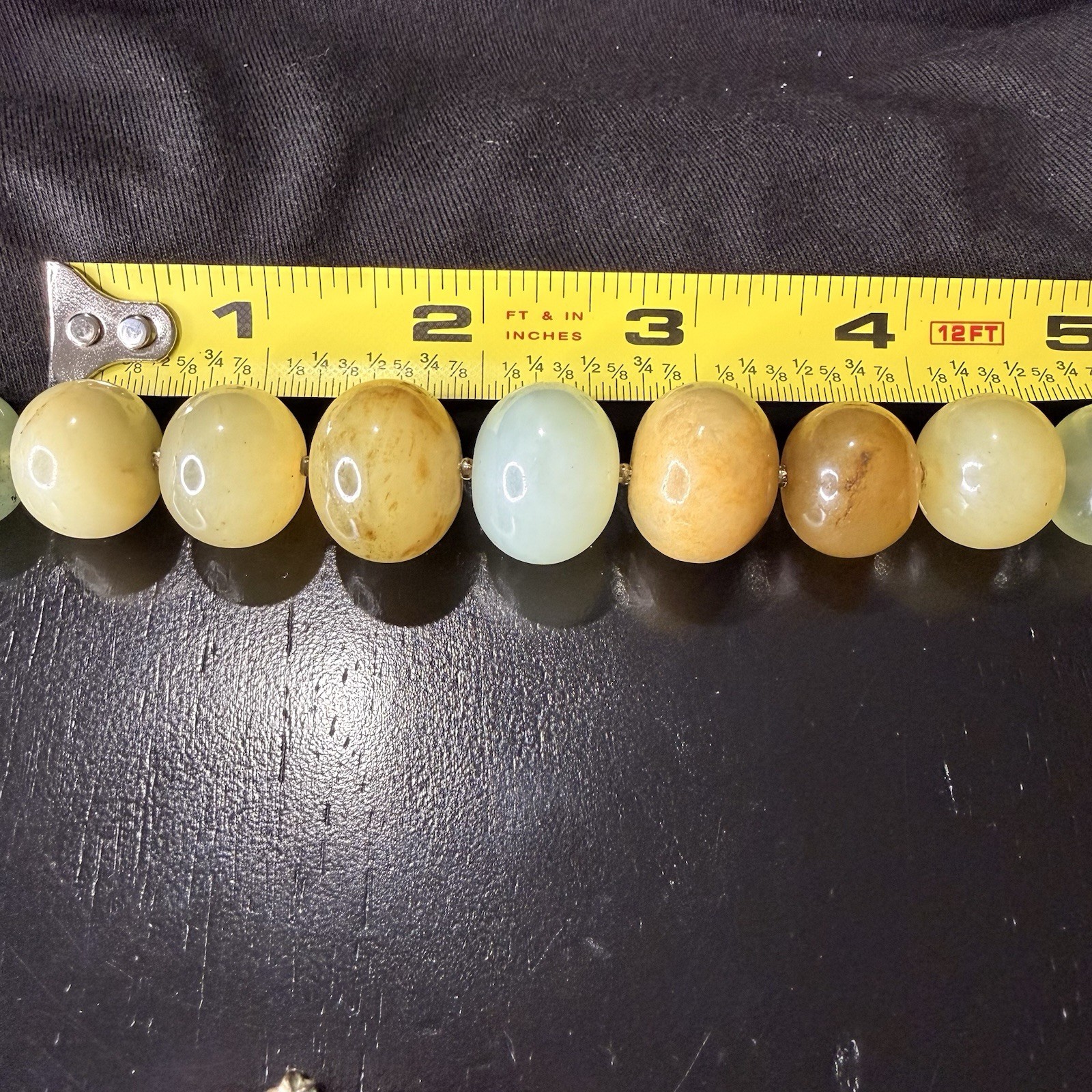 Vintage Multi Stone Beaded Necklace Large Polished Gemstone 19in