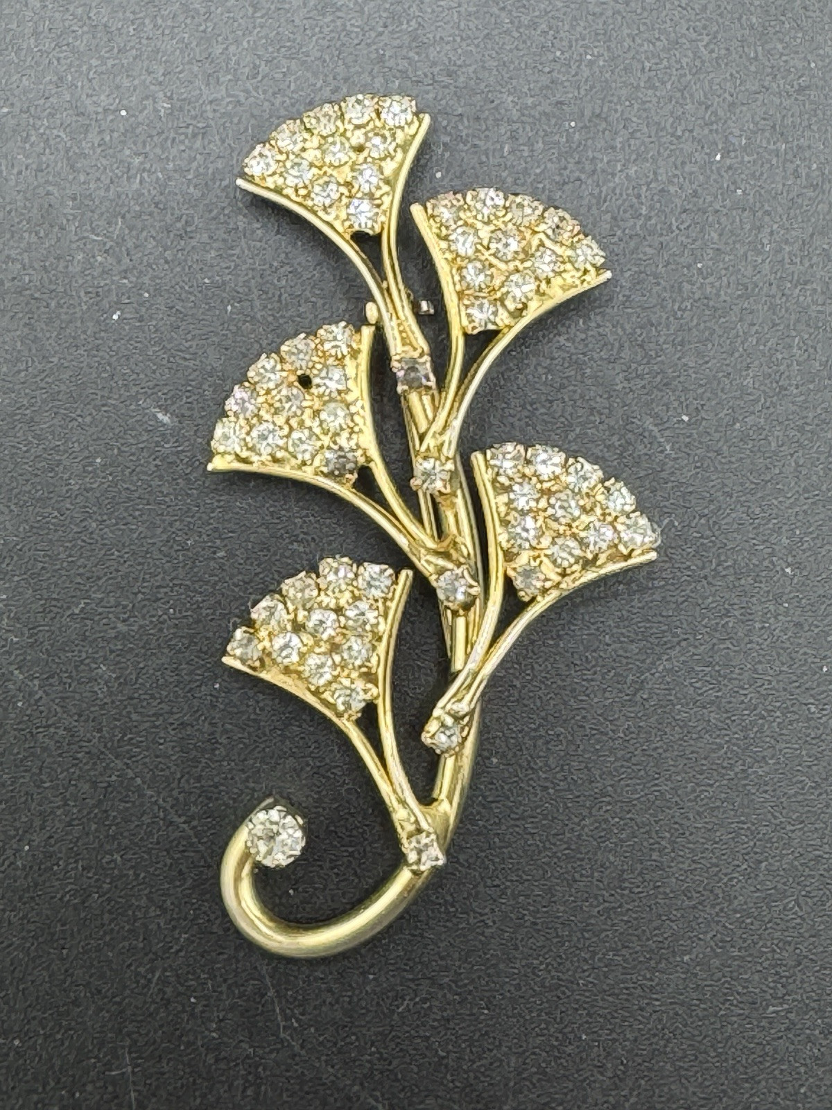 Unmarked Rhinestone Elegant Brooch / Pin (Loose Back) See Pics