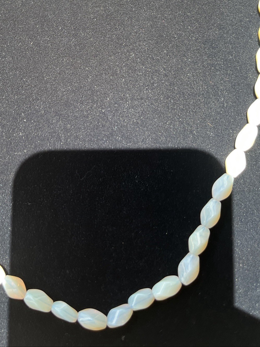 Vintage Australian Opal Bead Necklace 17” Silver Clasp Good Quality Opal Beads