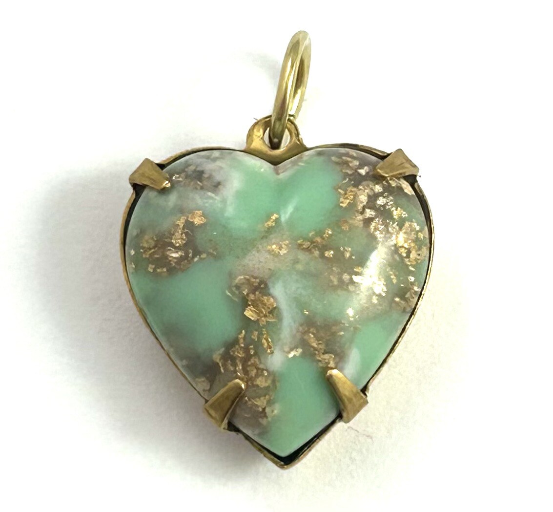 Vintage Charm Pendant Heart Tiny Vintage Jewelry For Women Prong Set Light Blue