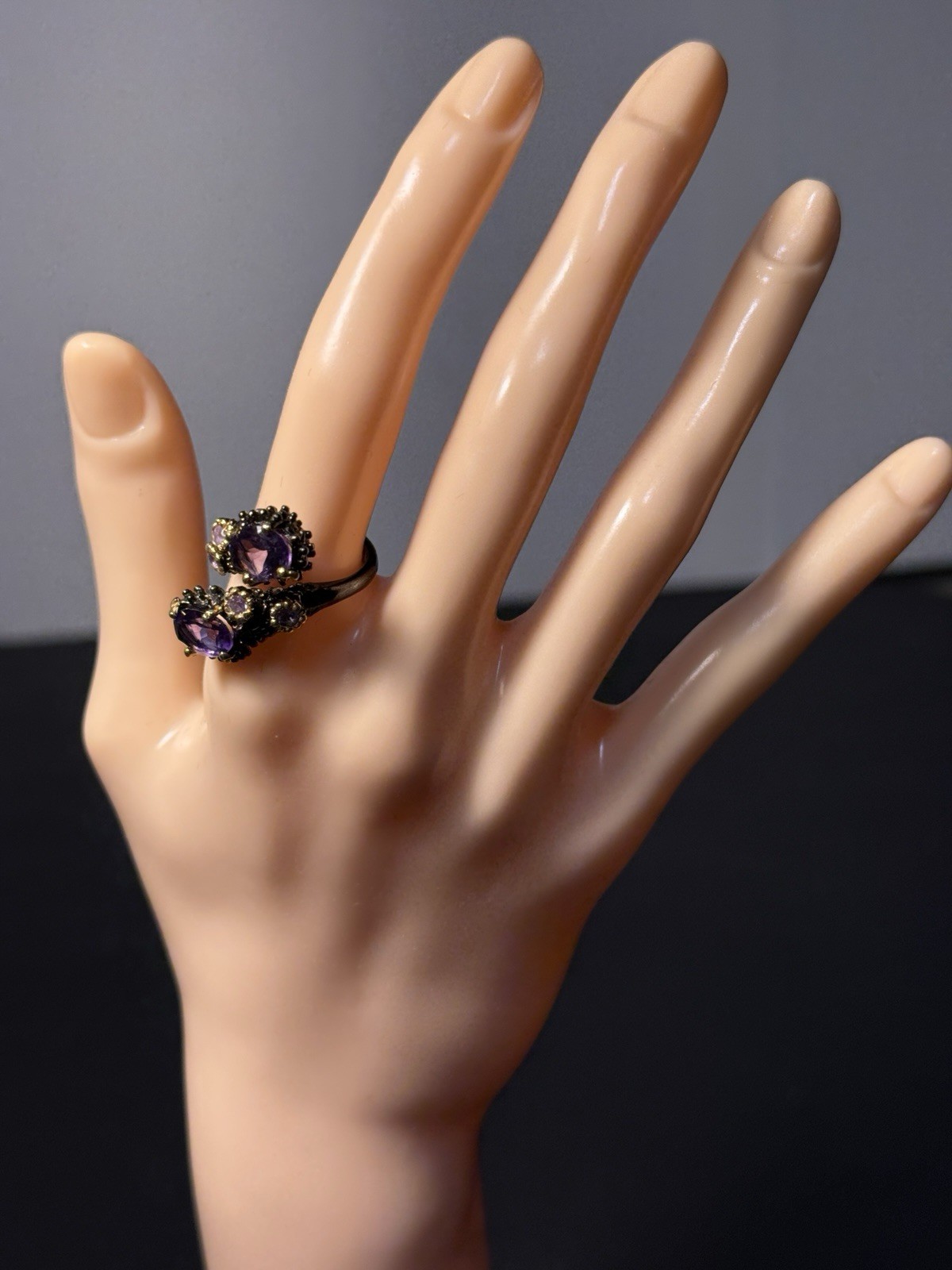 Danny Buonomo Artisan 1980s Silver 925 Amethyst Pink Sapphire Ring Sz 7.25