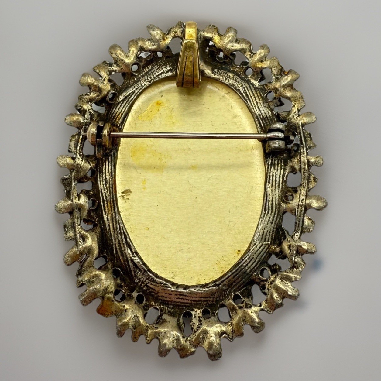 Vintage Cameo Style Noblewoman Portrait Brooch or Pendant – Ornately Framed