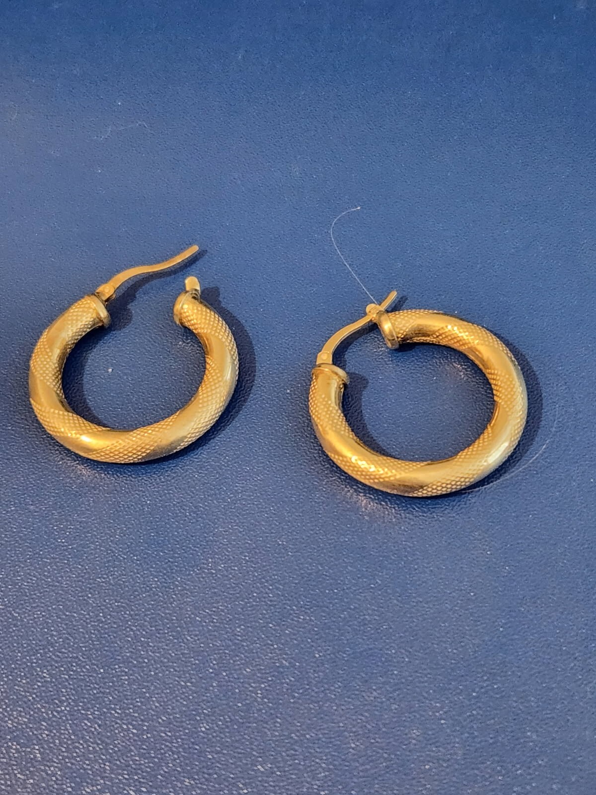 Sterling Silver Textured Hoop Earrings