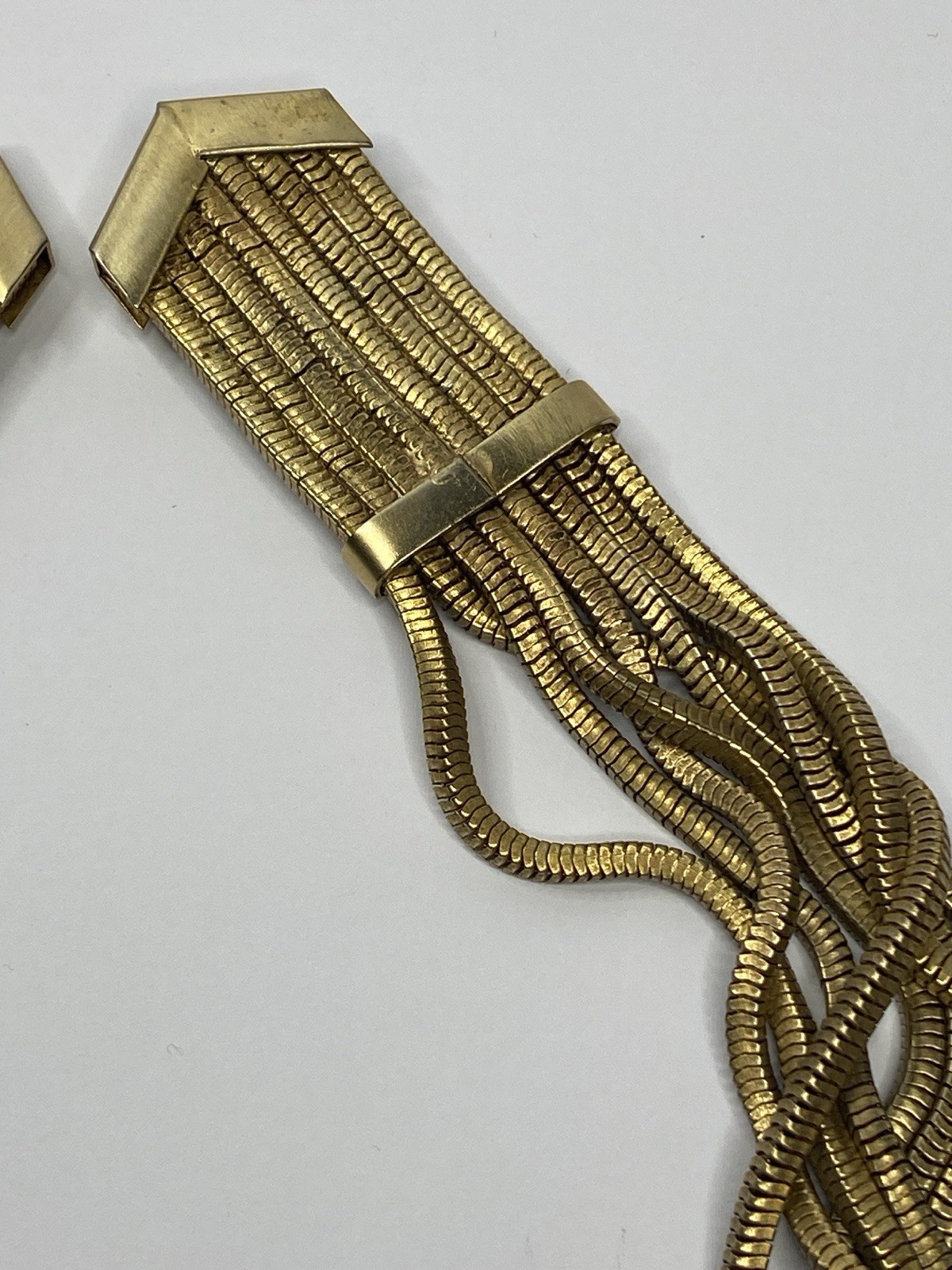 Multi Strand Thick Gold Tone Buckle Choker? 15″ Rare