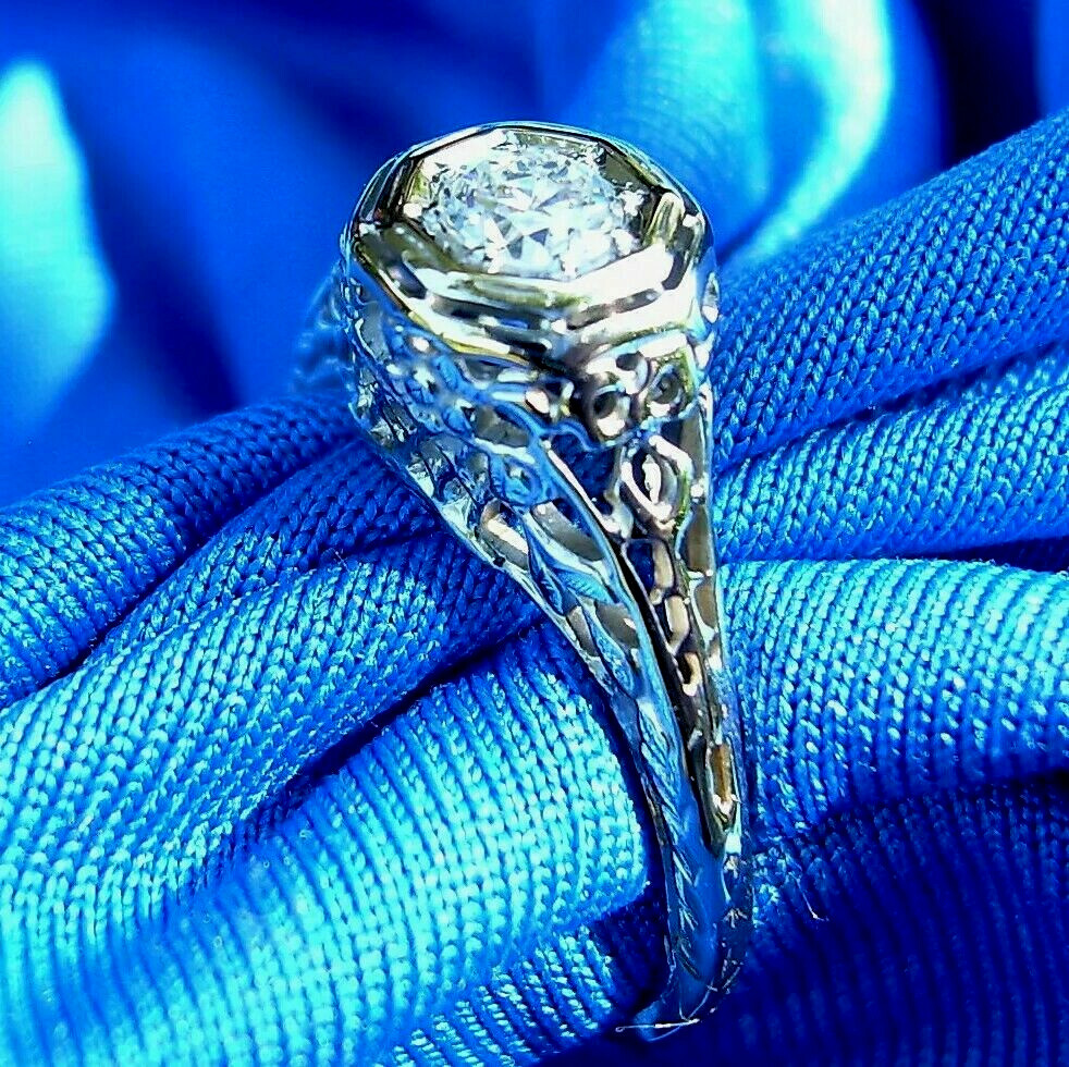 Original EARTH MINED DIAMOND Engagement Ring Vintage BELAIS Solitaire 18K GOLD