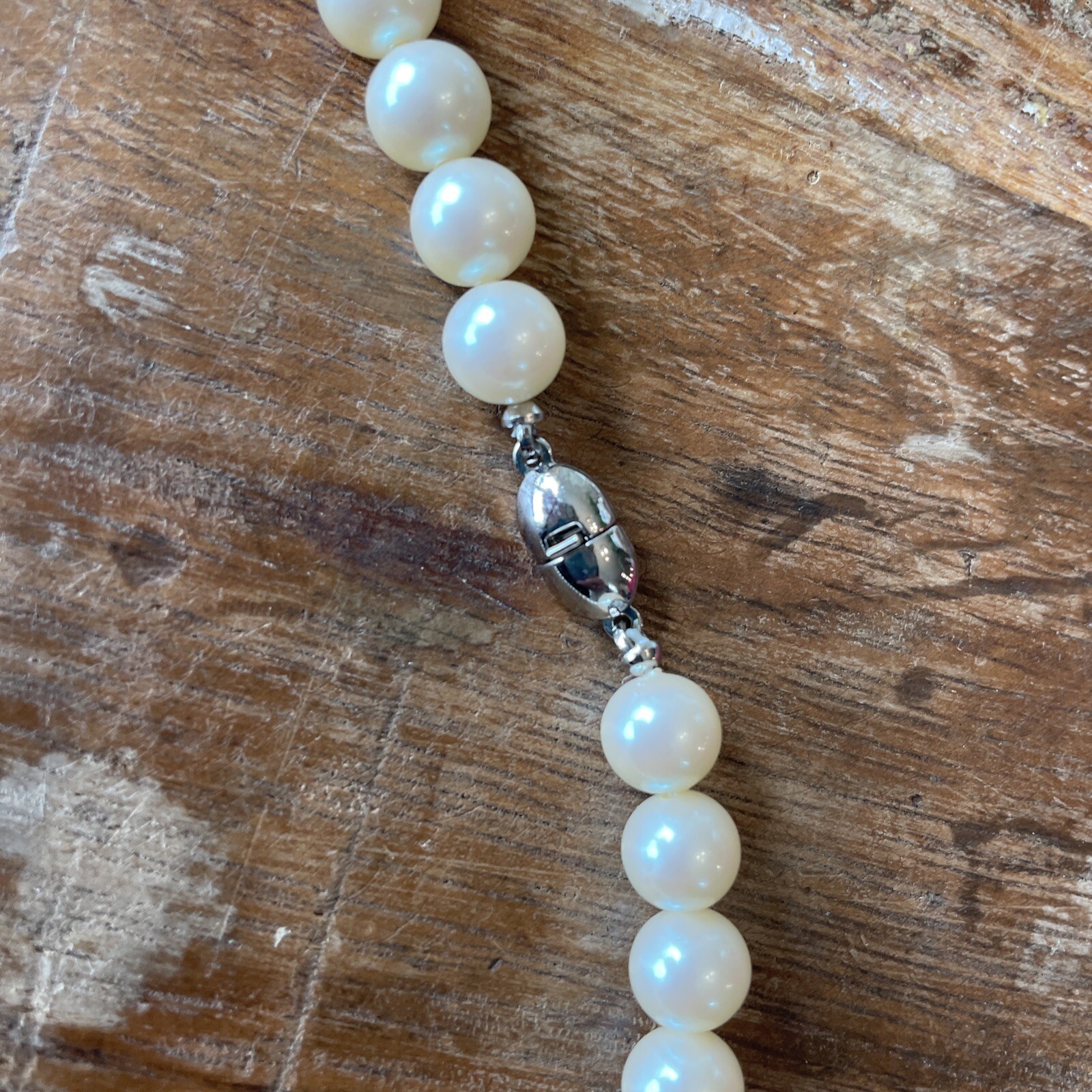 VTG Classic MONET Silver tone Necklace Choker faux pearl & rhinestones Wedding