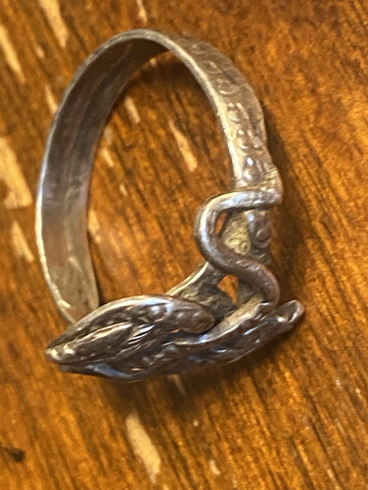 Antique Victorian Sterling Snake Ring Size 10