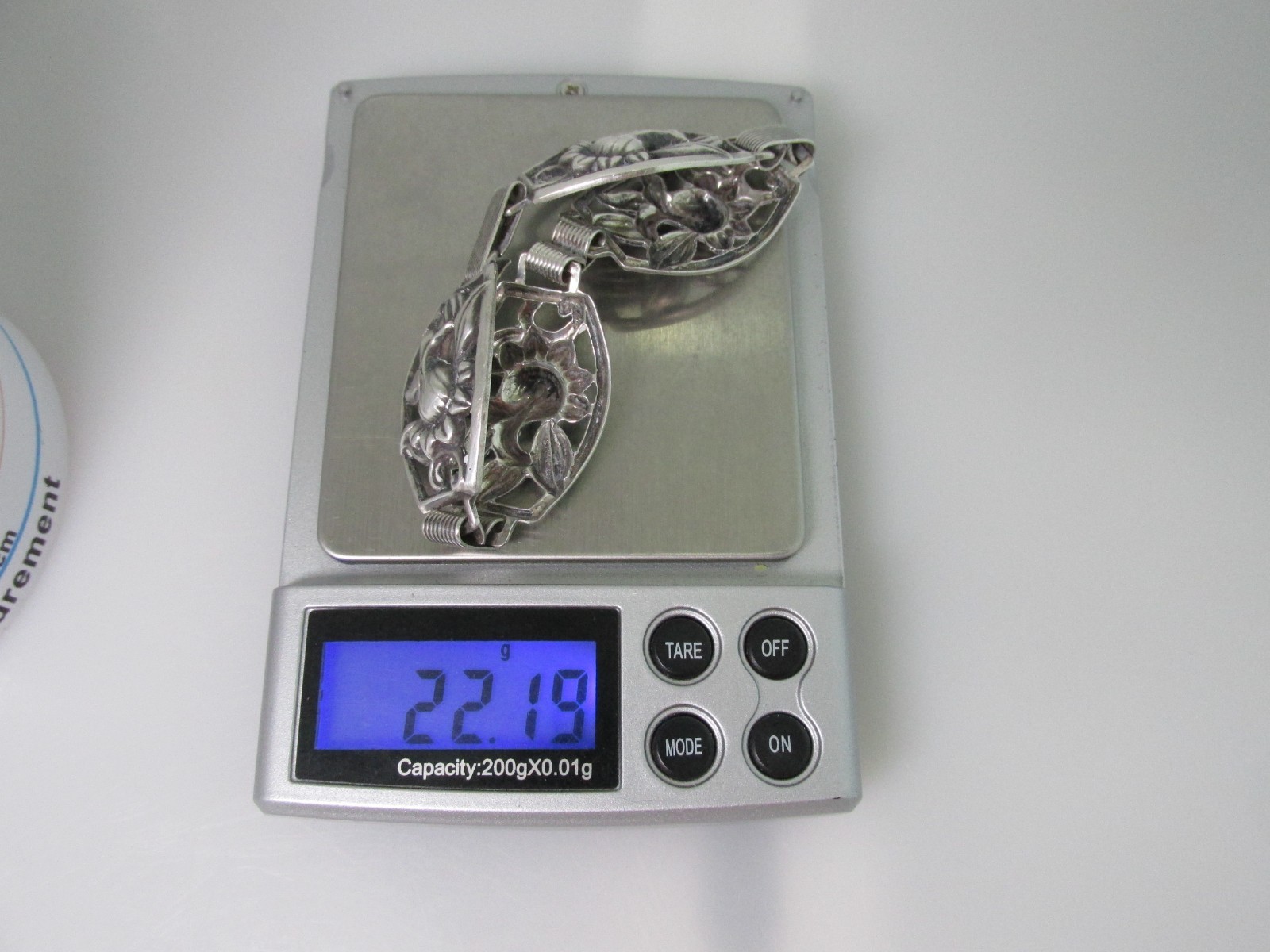 Vintage Danecraft Sterling Silver 925 Art Nouveau Floral Repousse Panel Bracelet