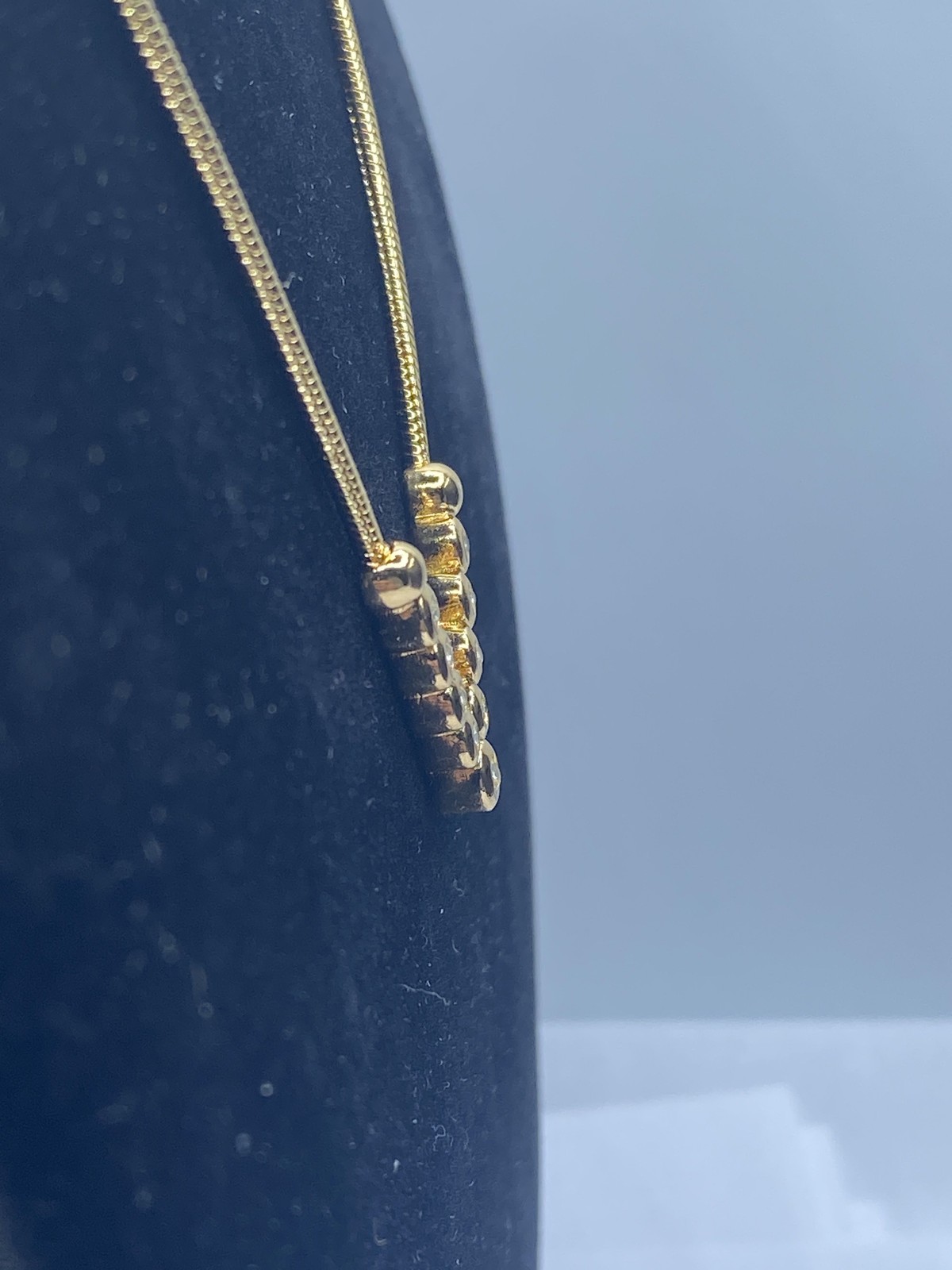 Christian Dior Vintage Gold Tone Crystal V-Shape Necklace 17″ COA