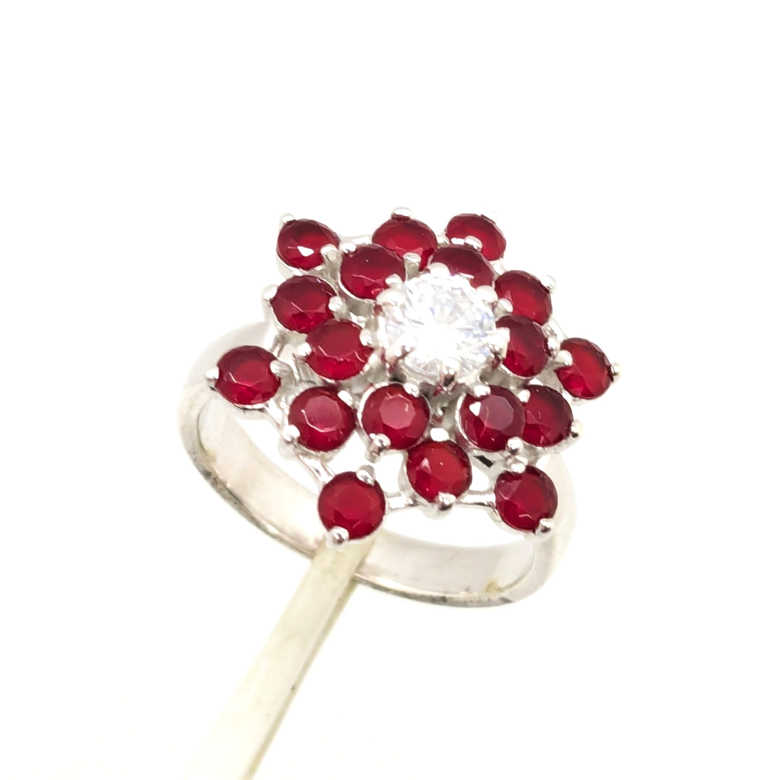 Vintage Luxury RING Sterling Silver 925 with Bright Stones -size: 7.5 (18mm) #68