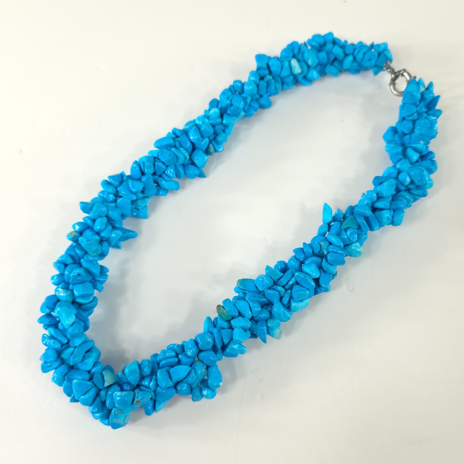 VINTAGE CAROLYN Pollack Sterling Silver .925 BLUE Turquoise Necklace 21 in *EUC*