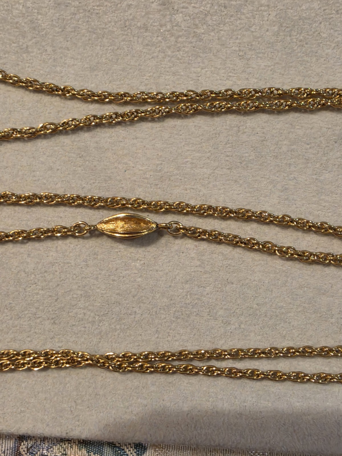 Vintage MCM Monet Signed Gold Tone 54″ Wrap Necklace Great For Layering