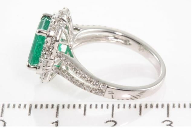 Art Deco 3.40 Ct Green Emerald Antique Vintage Engagement Ring 925 Silver