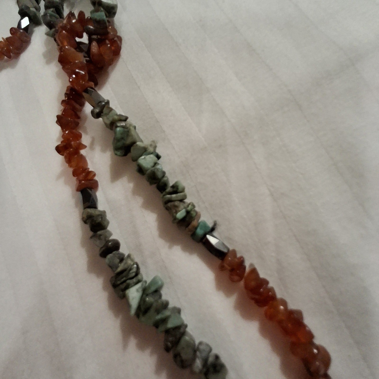 Vintage Necklace Lariet Real Turquoise Carnelian Aventurine Hematite Magnetic…