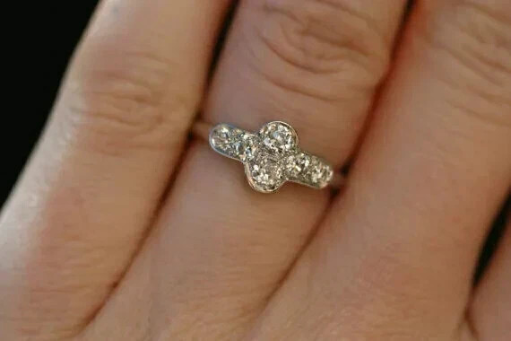 Art Deco Style Round Cut Lab Created Diamond 925 Silver Best Birthday Gift Ring