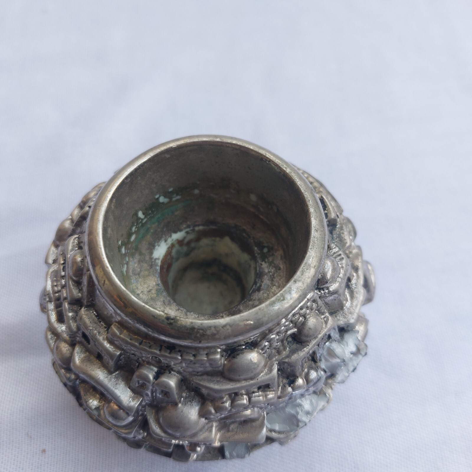 Vintage Jerusalem City Heritage Statue Made of Stone Plated with 925 Silver