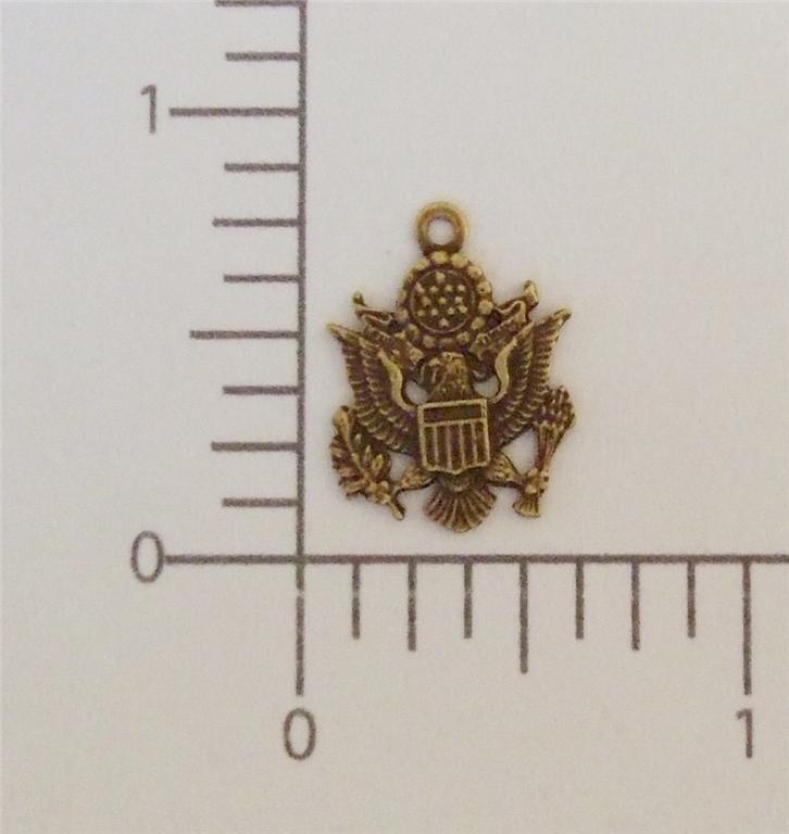 57613 Brass Oxidized US Army Charm Jewelry Finding