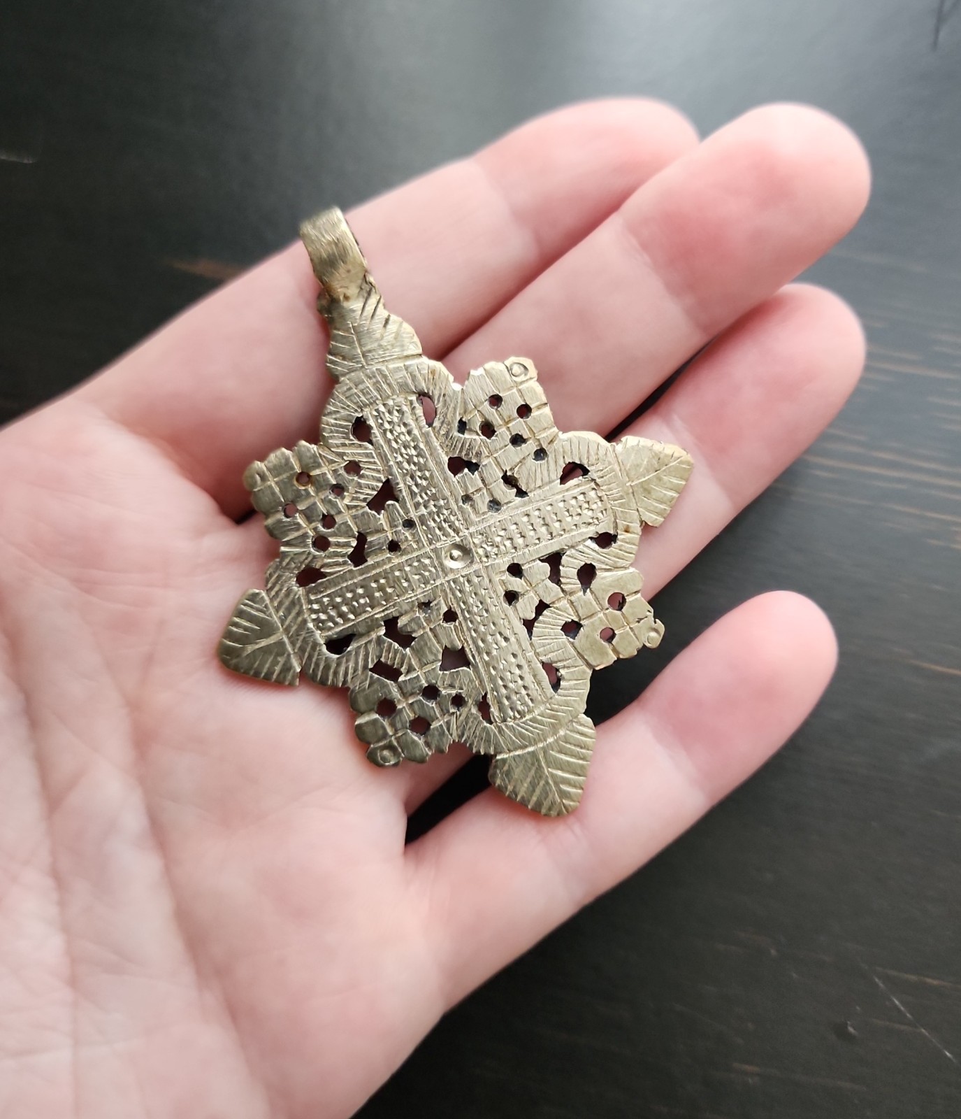 Antique Ethiopian Coptic Cross Pendant Silver Alloy Cross Pattée Toulouse