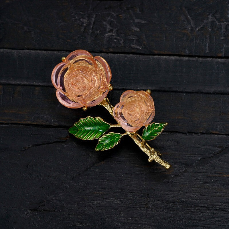 Vintage Women Flower Leave Enamel Brooch Pin Plant Badges Accessories Corsage