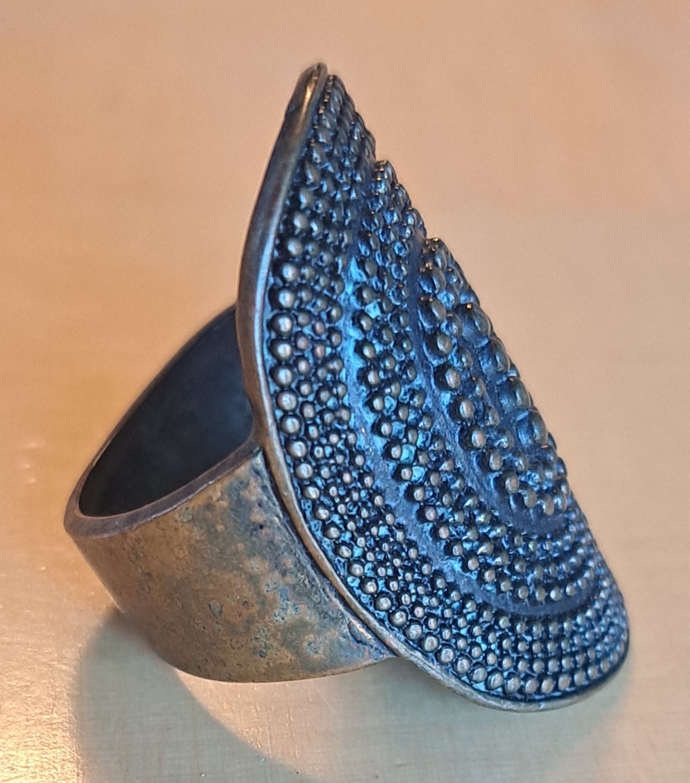 Vintage Copper Elongated Oblong Ring Unknown Size – Metal Detector Find