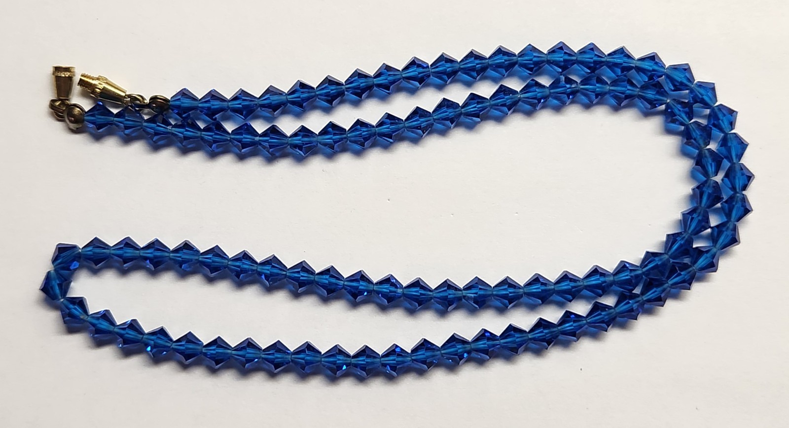Vintage Electric Blue Czech Bead Necklace