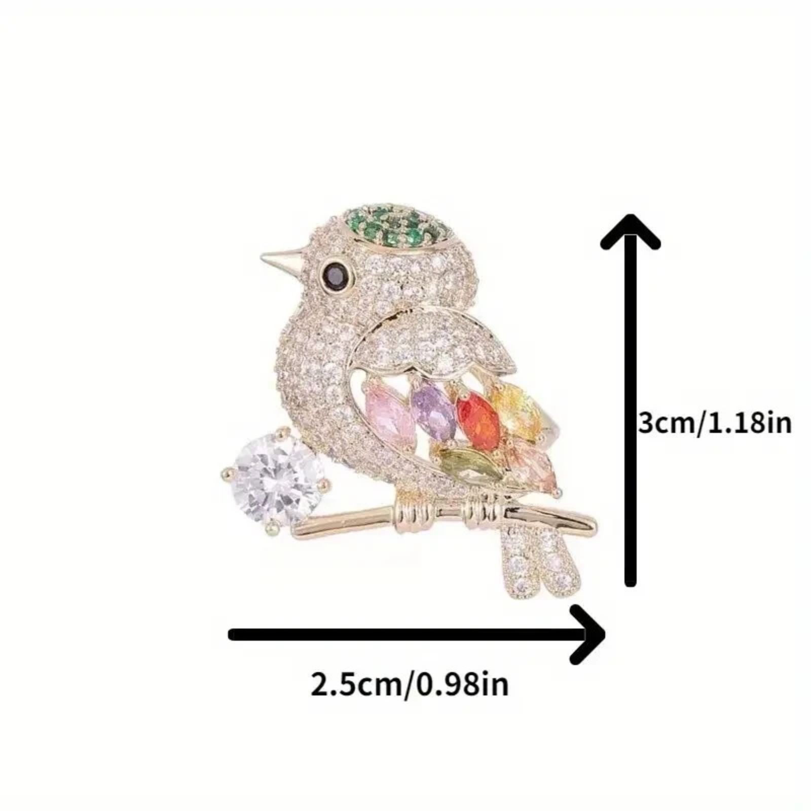 Sparkling Magpie Bird Brooch Pin-Rhinestone Crystal Jewelry for Women Dress/Coat