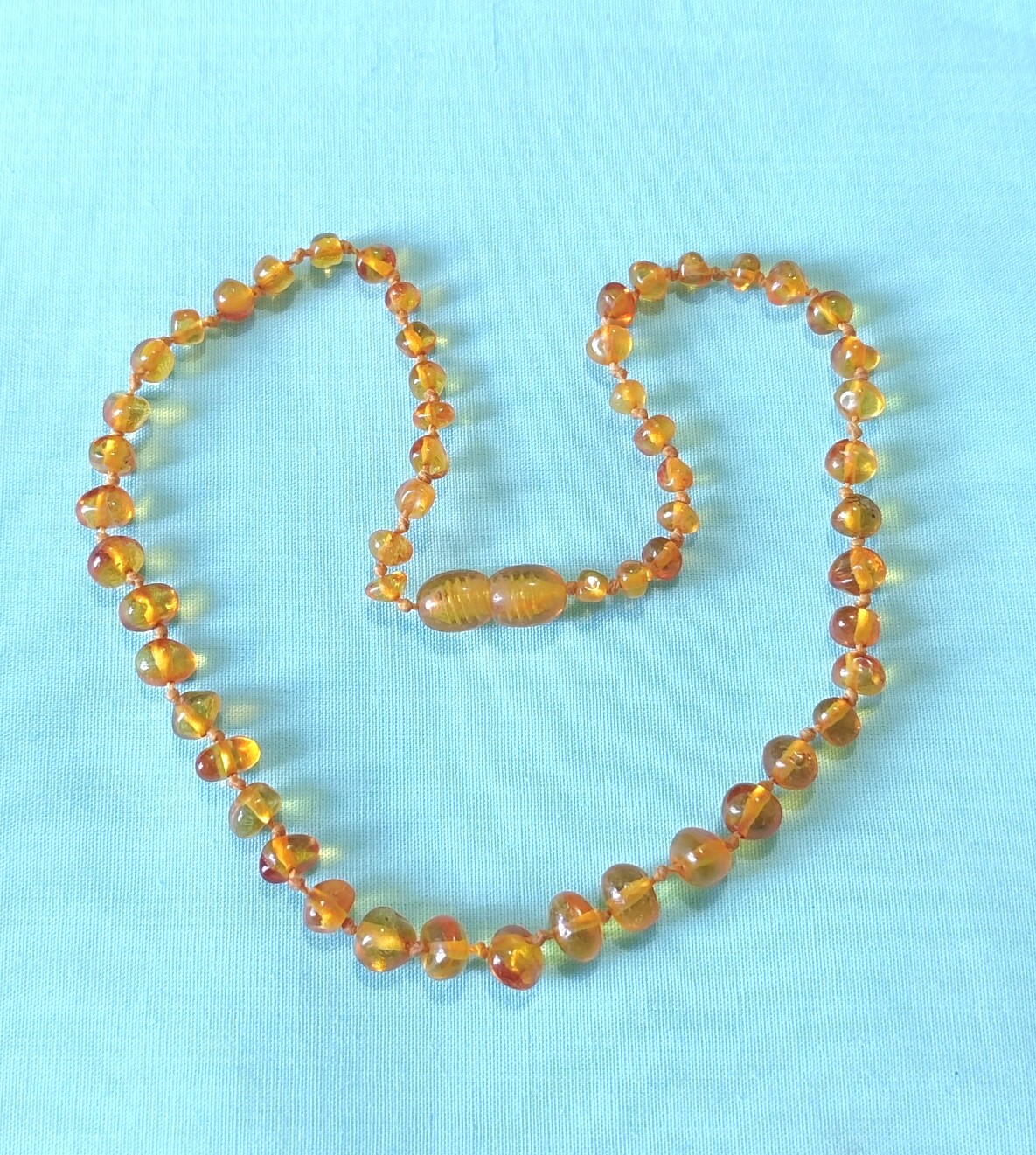 Vintage Natural Honey Amber Childs Kids Necklace 14in Choker