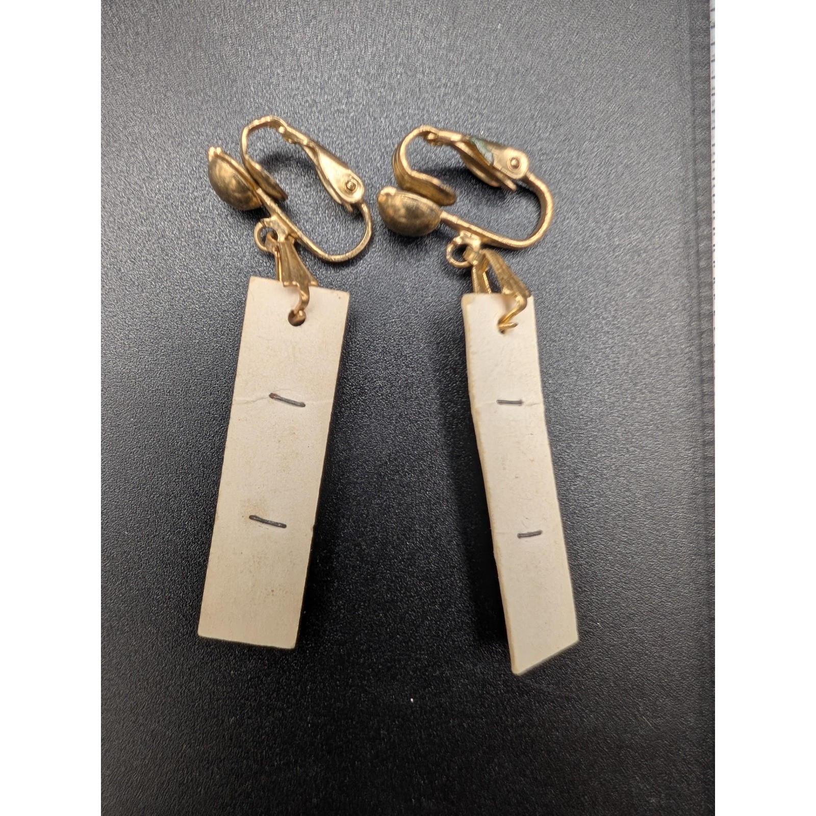 Vintage 1950s Working Thermometer Clip On Earrings Novelty Kitsch Jewelry