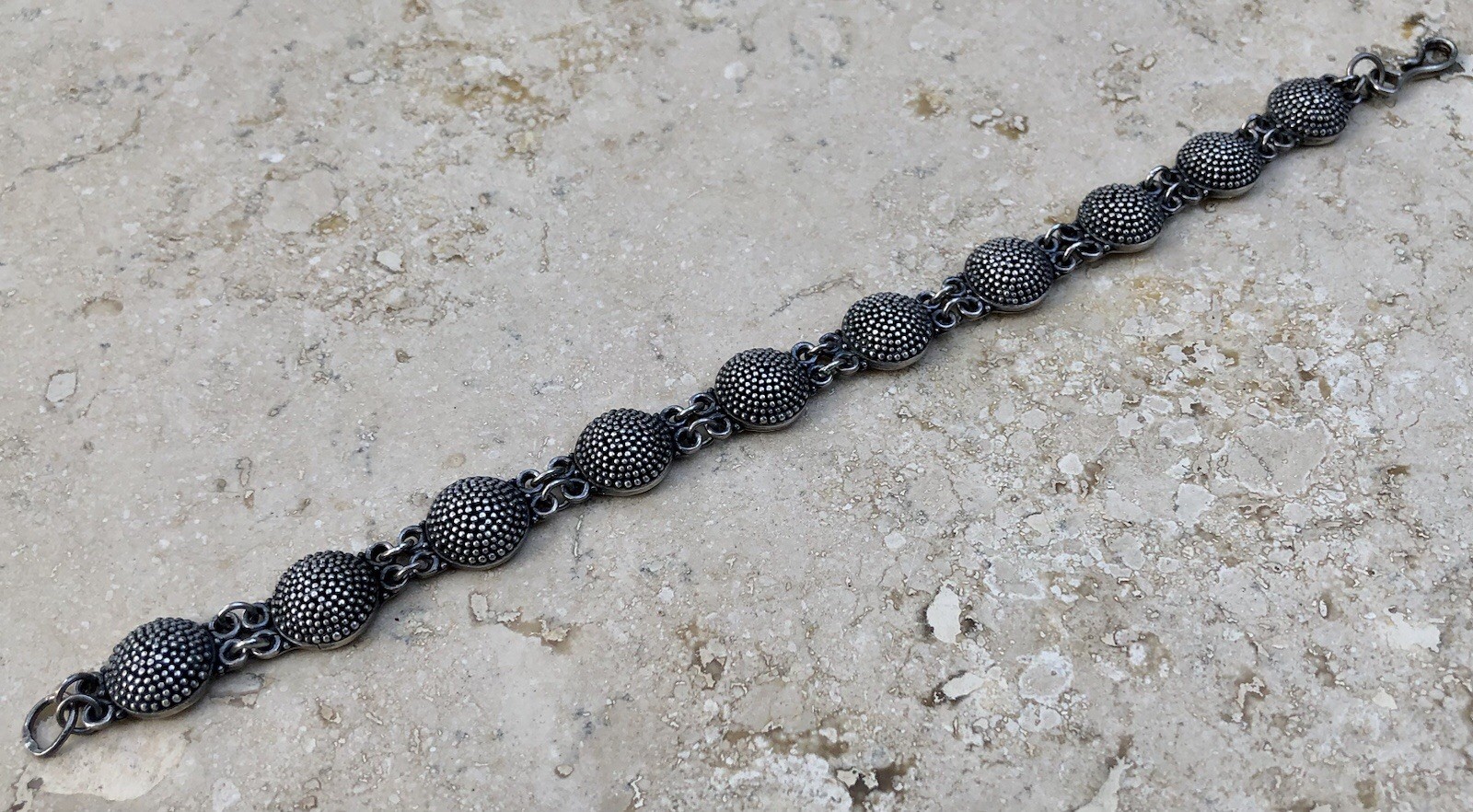✨🫧 VINTAGE .925 STERLING SILVER DOME BEAD BALL Link Bracelet | ESTATE Piece 🫧✨