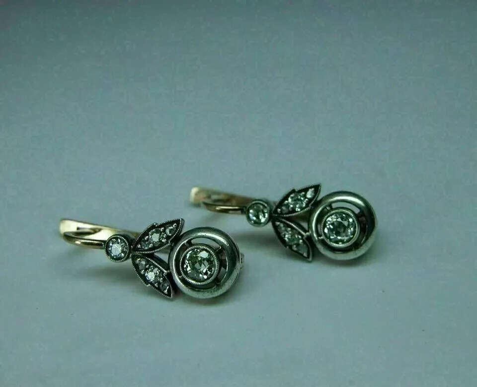 Art Deco Style 2Ct Lab Created Diamond Drop Wedding 14K White Gold FN Earrings