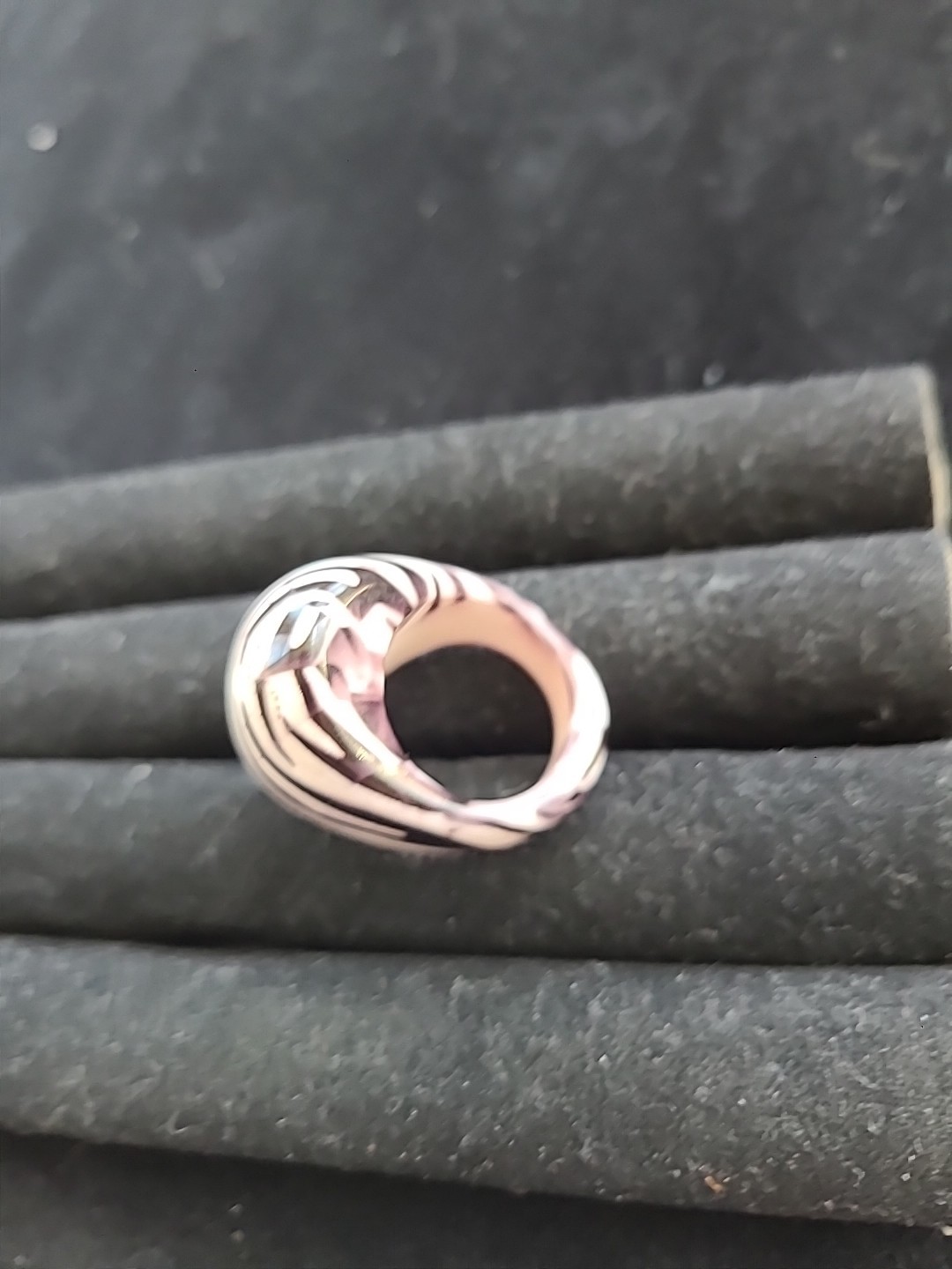 Zebra Print Acrylic Ring Chunky Dome Cocktail Statement Resin Plastic Size 7