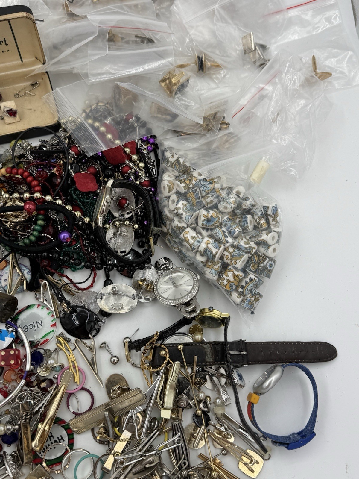 10 Lbs Vintage To Now Jewelry Lot Costume Estate Unsearched Watches Cuff Links