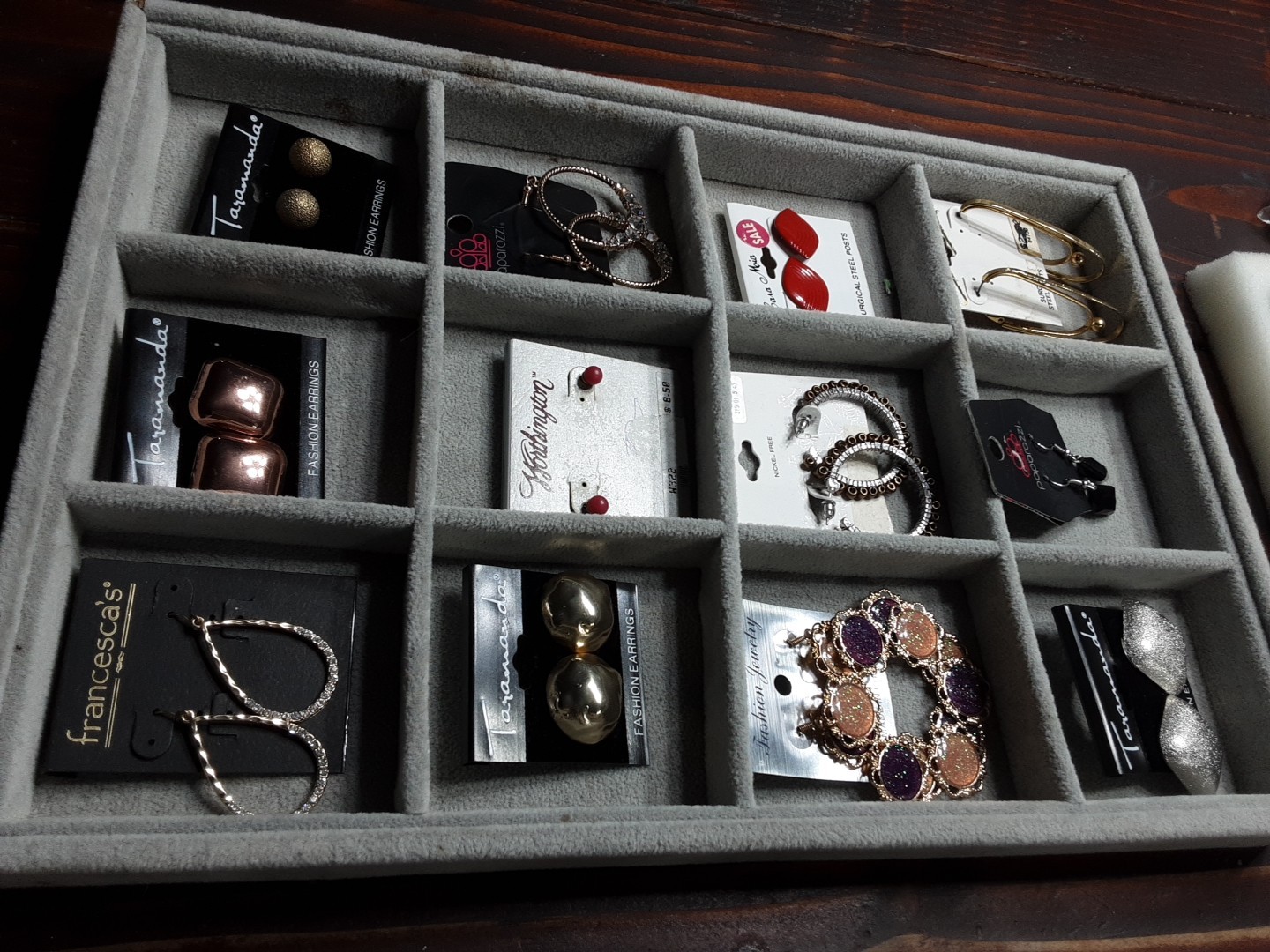 Earring Gold Silver Rose Tone Lot of 12 Pair New Old Stock Pierce Vtg Jewerly