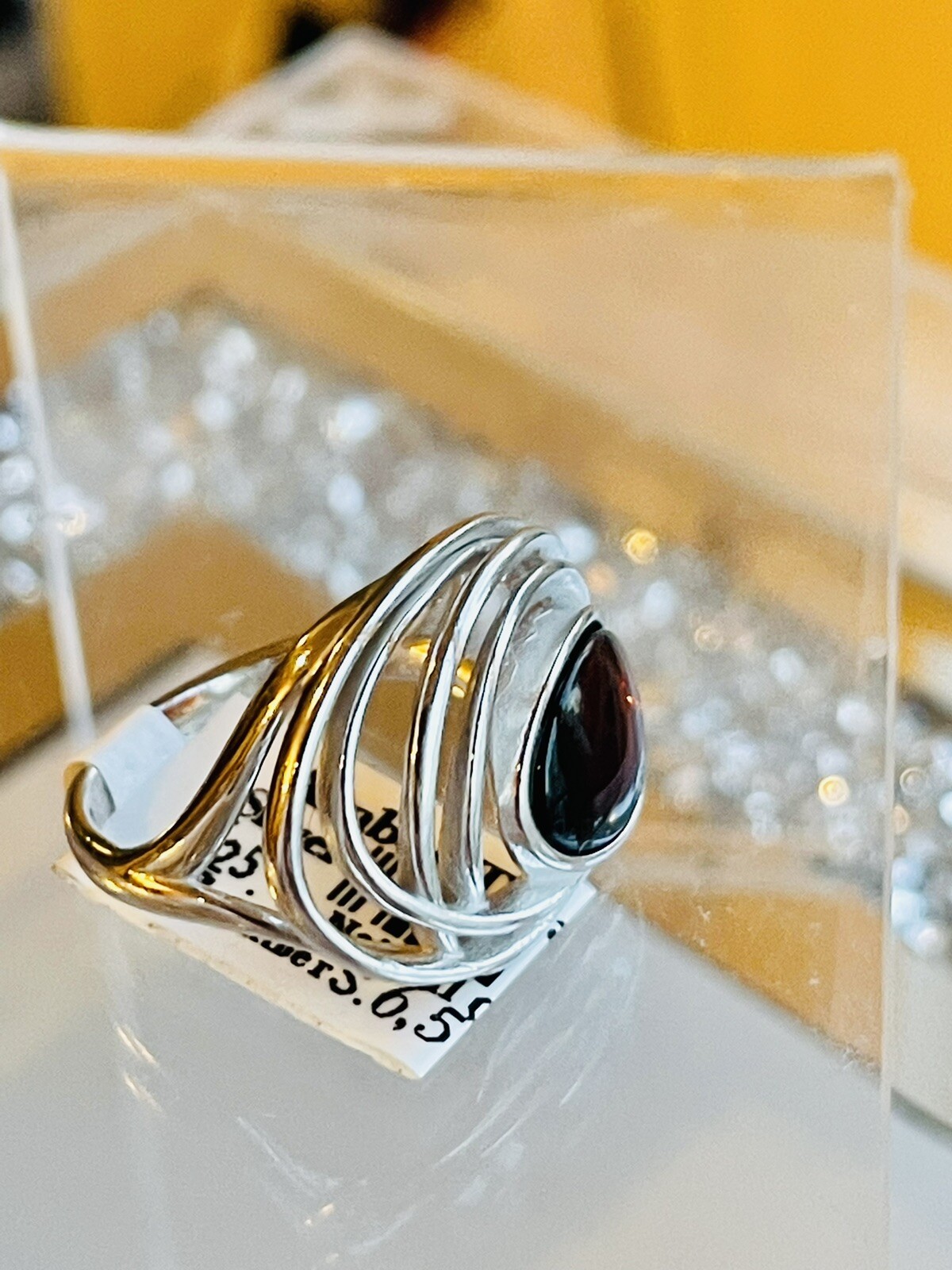 Genuine Baltic Natural Cherr Color Amber Ring Size 6,5 Vintage Butterscotch 老琥珀