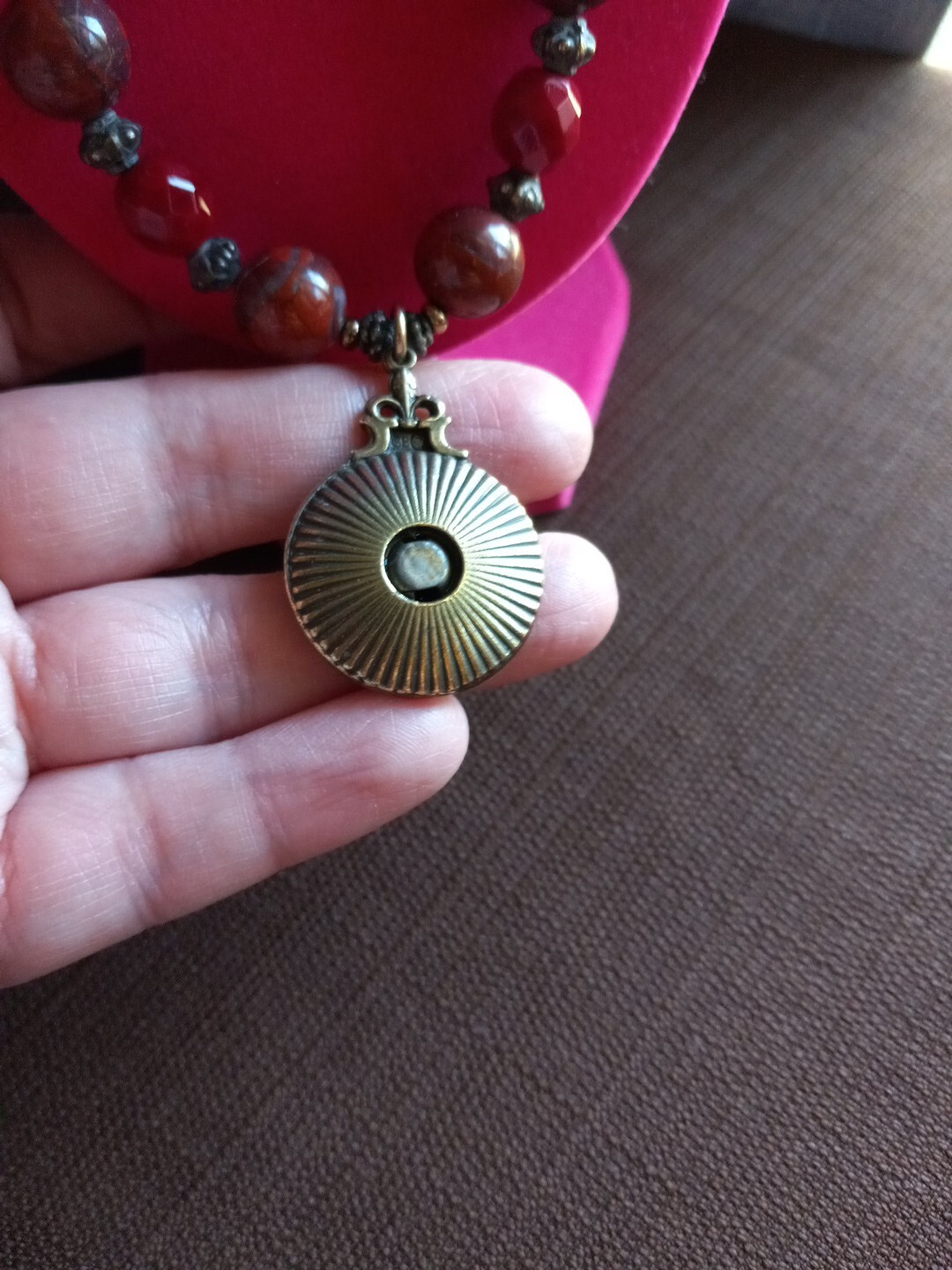 Rare Vintage Retired Grandmother Button Necklace ,Rhinestones, Marble Stones,…