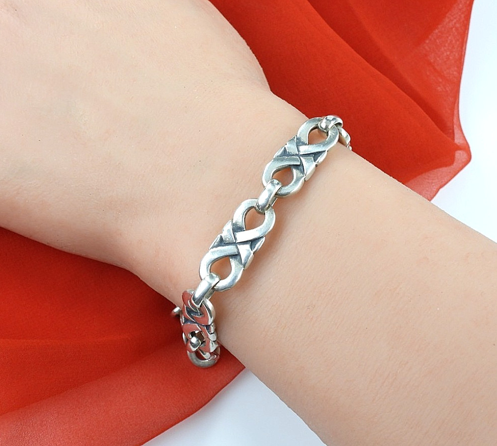 Retired James Avery 925 Sterling Silver X Link Bracelet Heavy Link Jewelry