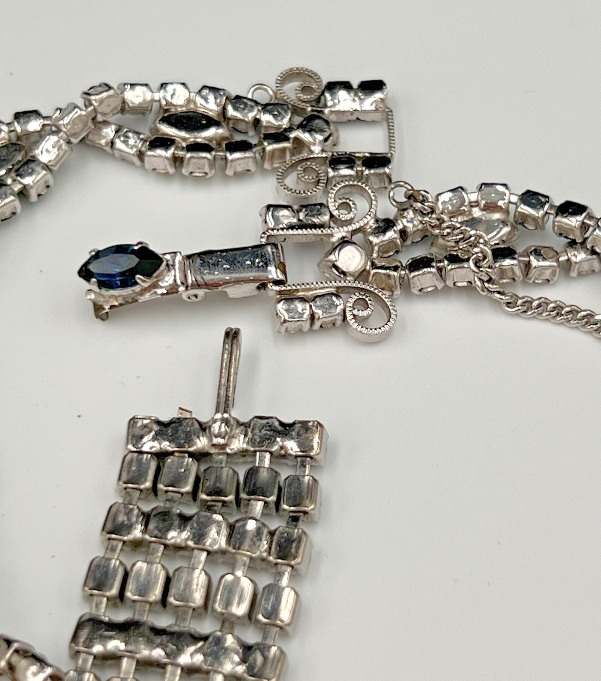 Vintage Rhinestone Necklace Lot, Bib & Statement, Signedf Kramer, Selro