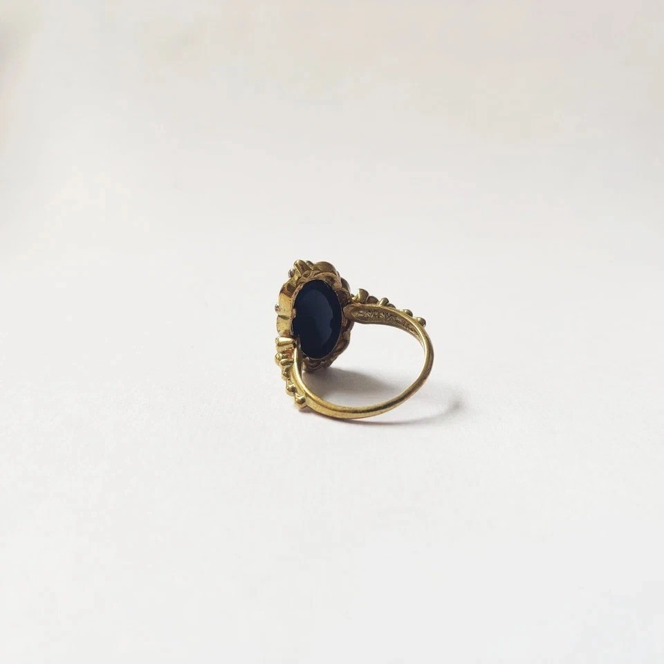 Art Deco Style 925 Silver Victorian handmade Black onyx Anniversary Wedding Ring