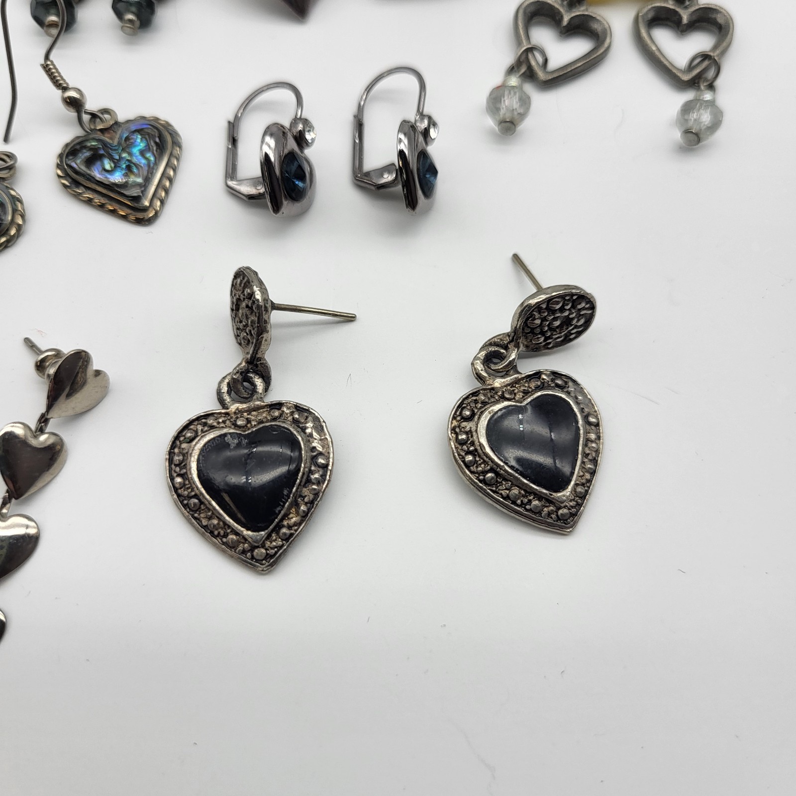 Fabulous Heart earrings Lot Collection Pierced stud dangle Anniversary Love