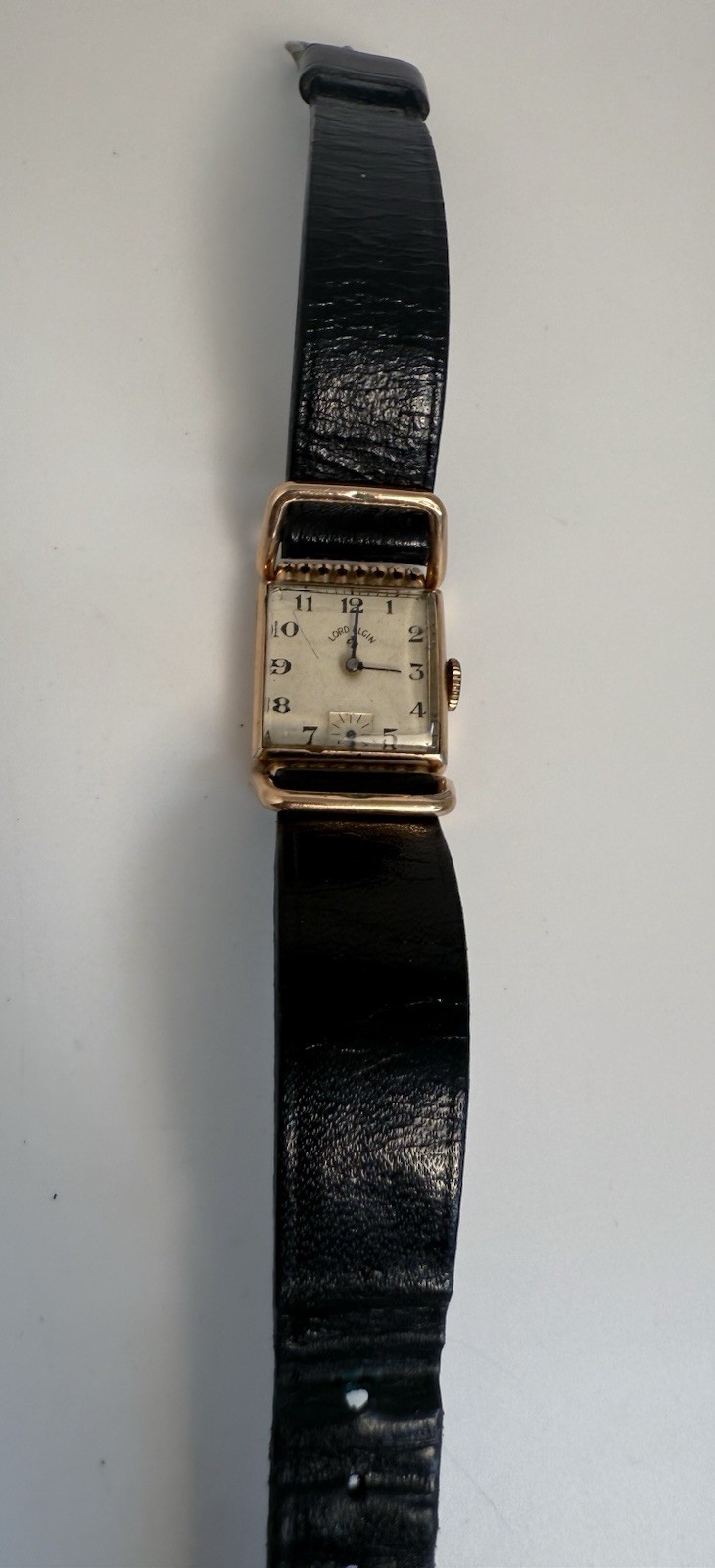 Vintage Lord Elgin Drivers Fancy Case Champagne Dial Watch! (It Works).
