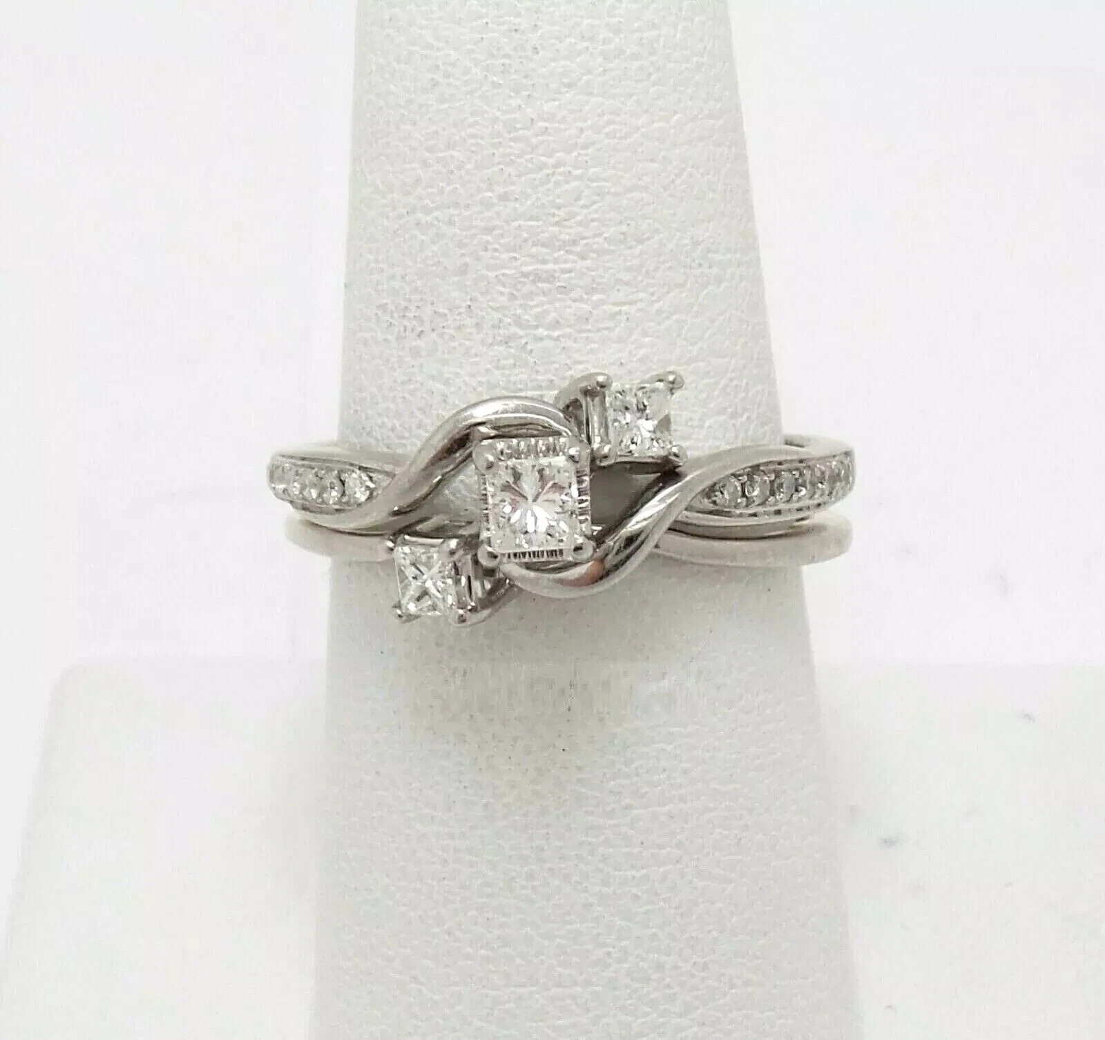 2Ct Princess Cut Lab Created Diamond Three-Stone Proposal Ring 14K White Gold FN