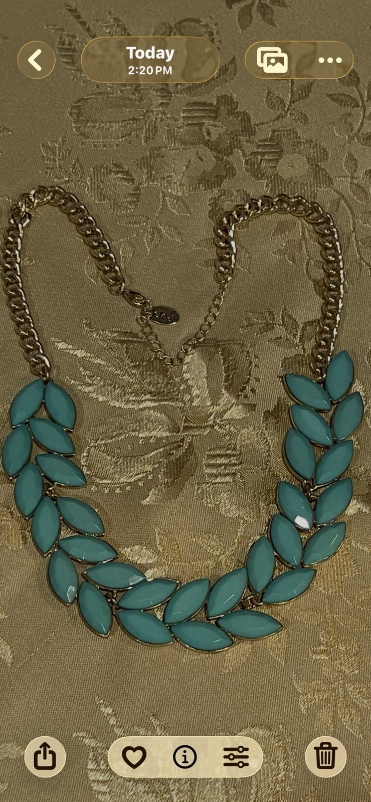 Vintage Costume ETC Green Leaf Motif