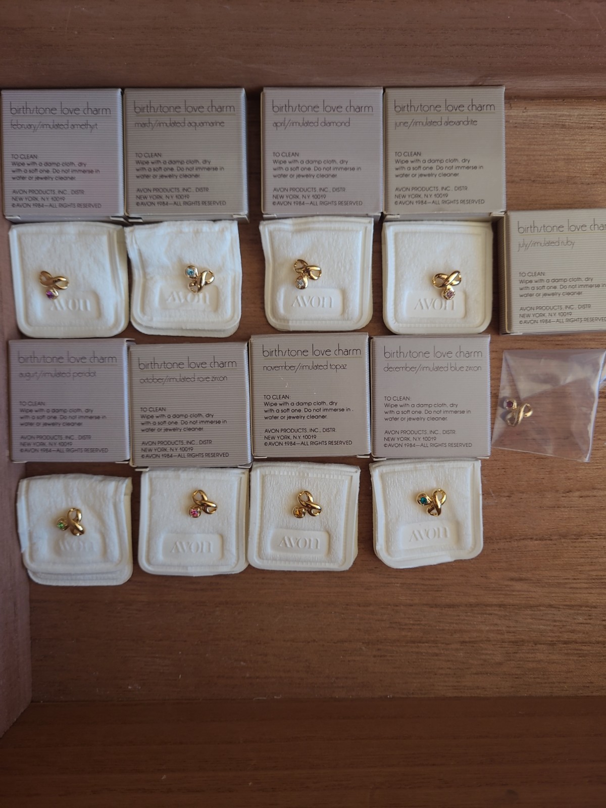 Vintage Avon Love Charm Birthstone Lot of 9 NIB New Old Stock 1980s