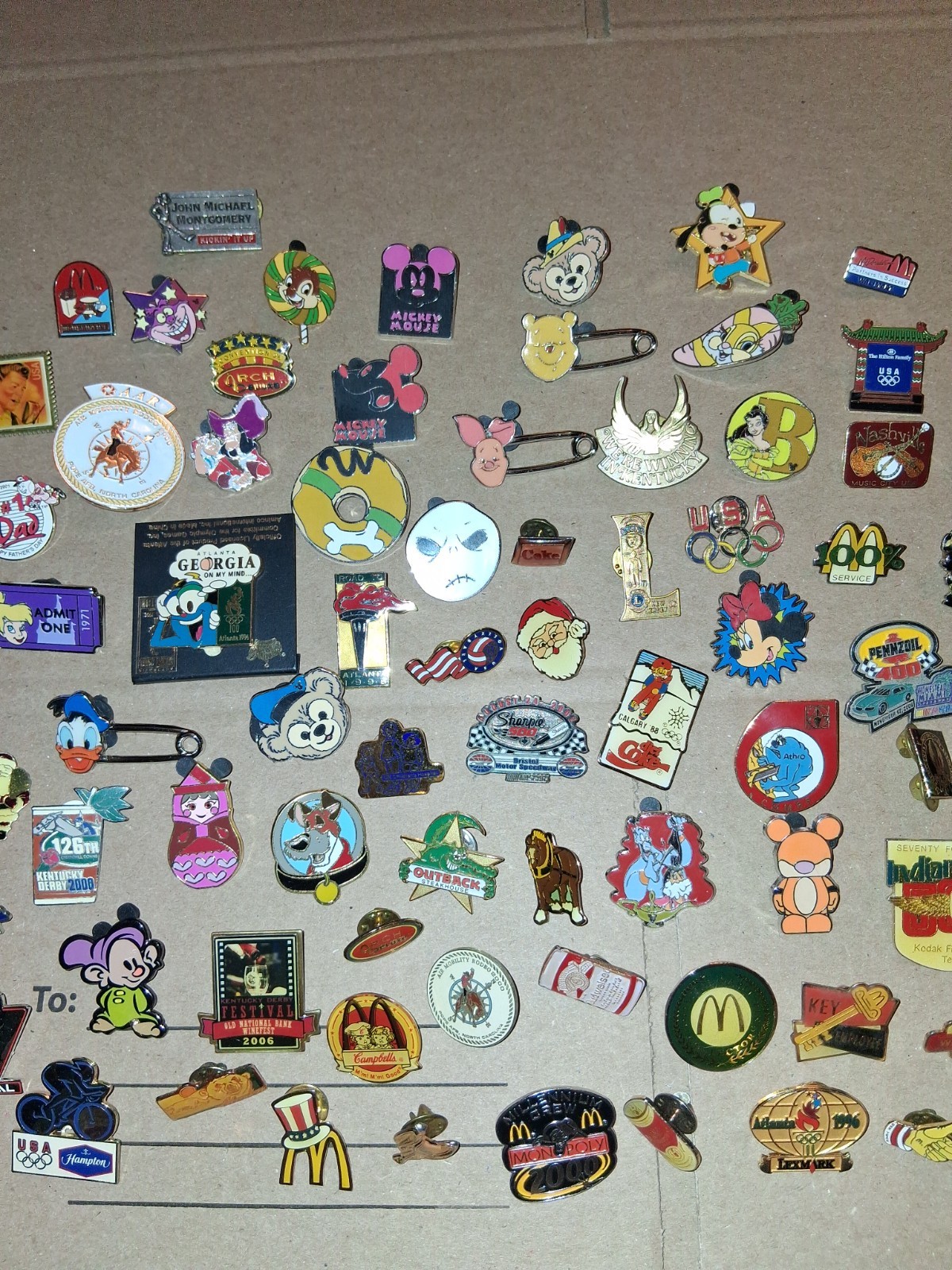Huge Lot 100 Vintage Pins McDonald’s Racing Faux Disney And More